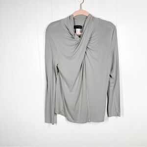 Creation L Gray Mock Neck Long Sleeve Top 6